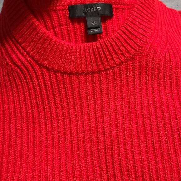 J. Crew XS Classic Crew Neck Cotton & Merino Wool Sleeveless Red Sweater - Picture 4 of 4